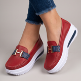Gaia | Mocassins Plataforma com Fivela Dourada