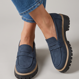 Helena | Mocassins com Plataforma e Salto Grosso