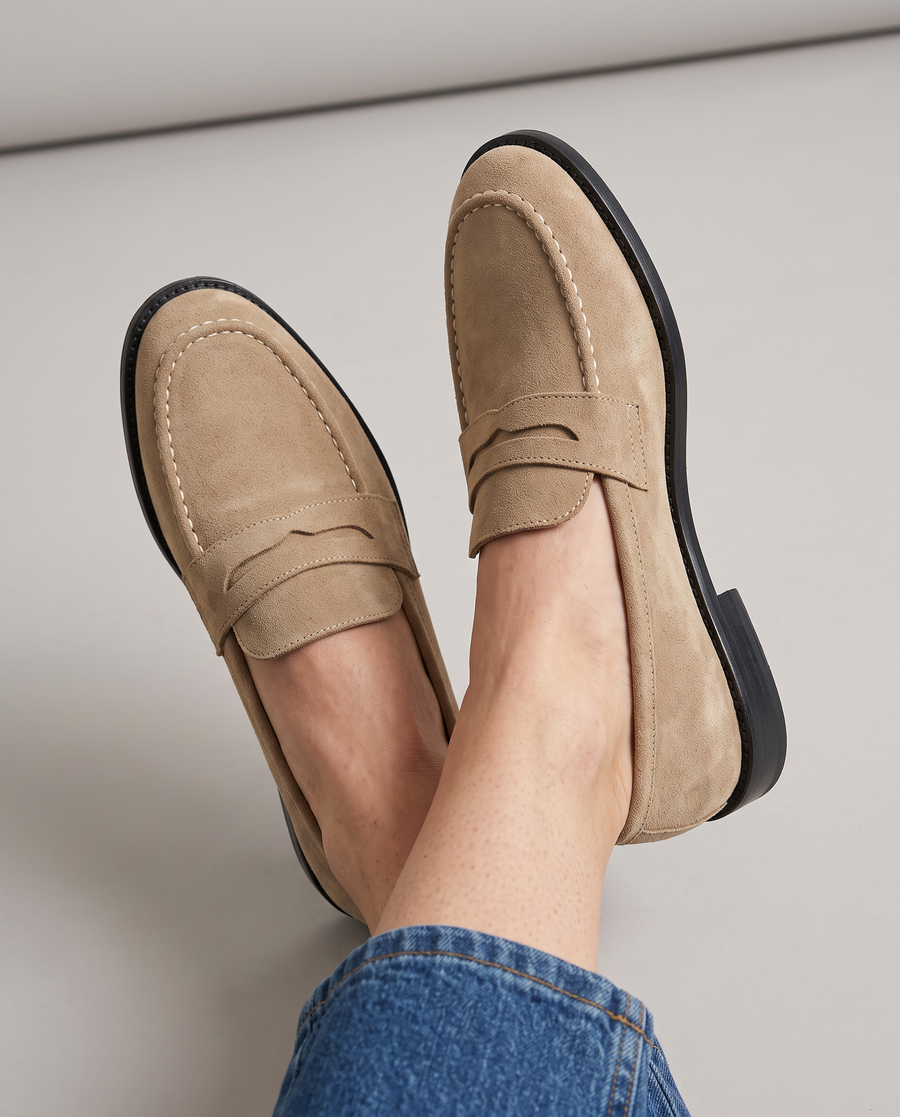 Bianca | Mocassins Penny em Camurça