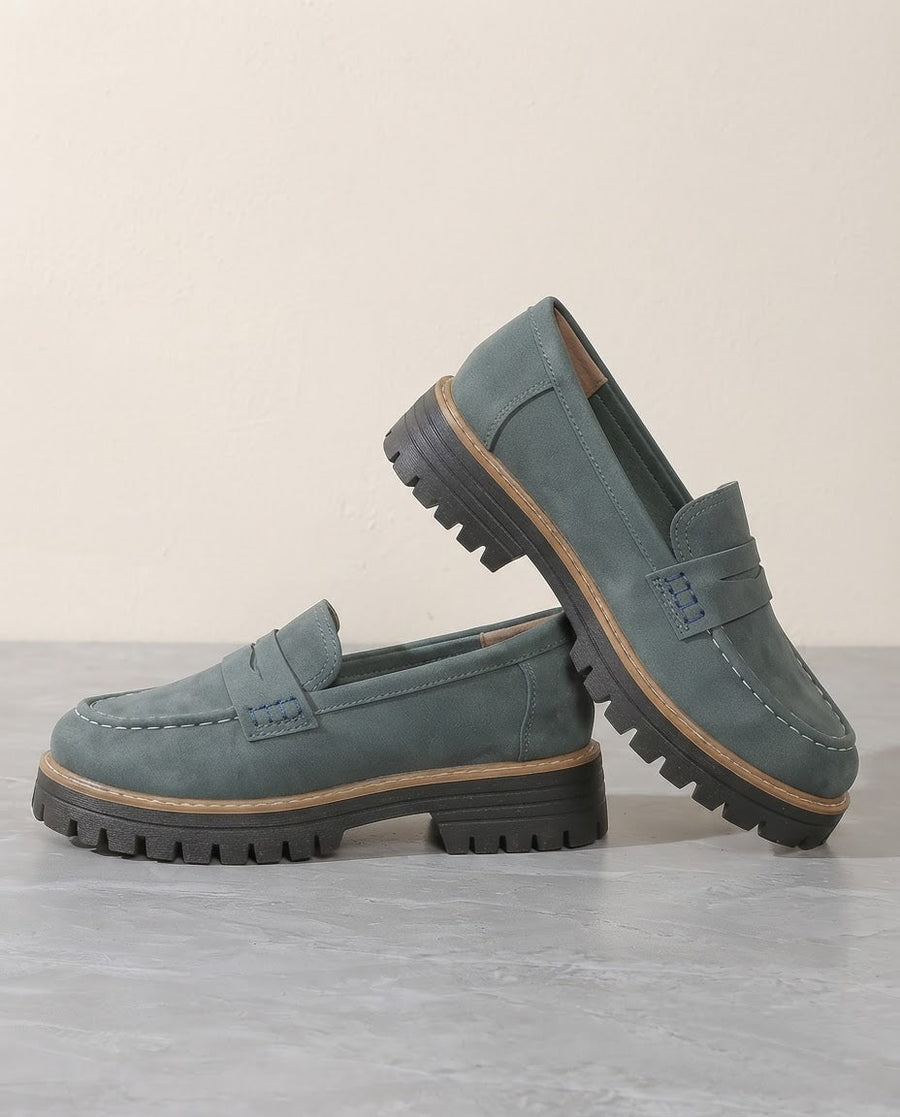 Helena | Mocassins com Plataforma e Salto Grosso