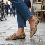 Genoveva | Mocassins Chita com Borlas Douradas