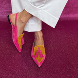 Helena | Slingbacks Fúcsia e Mostarda