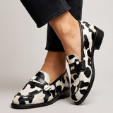 Nives | Mocassins Padrão Vaca com Tira Penny