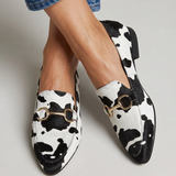 Mocassins de Pelo Malhado Preto e Branco
