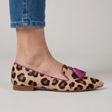 Genoveva | Mocassins Leopardo com Borlas Fúcsia