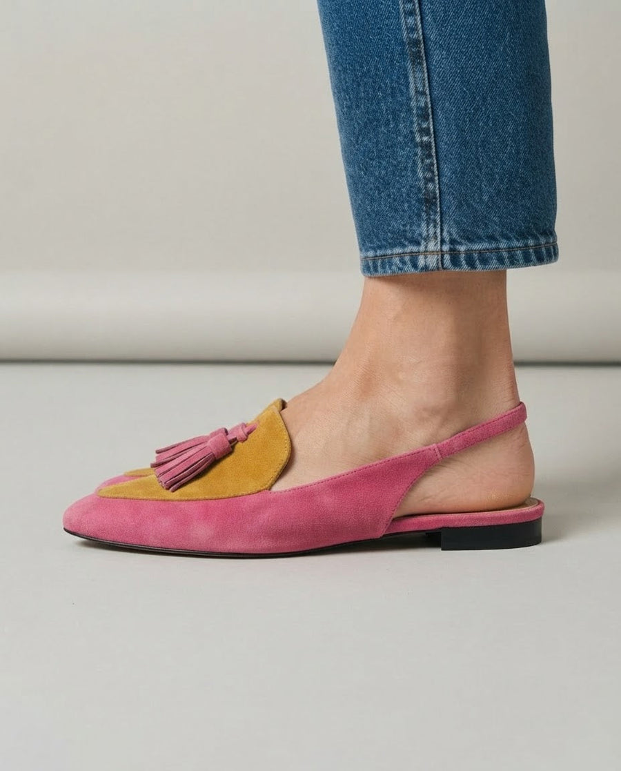 Helena | Slingbacks Fúcsia e Mostarda