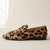 Serena | Mocassins Leopardo com Fivela Dourada