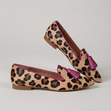 Genoveva | Mocassins Leopardo com Borlas Fúcsia