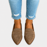 Irene | Mocassins de Bico Efeito Camurça