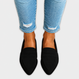 Irene | Mocassins de Bico Efeito Camurça