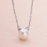 Magnifique collier chat avec perles et boucles d'oreilles + bague offertes