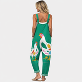 Filipa - Calças Jardineira Estampadas Confortáveis