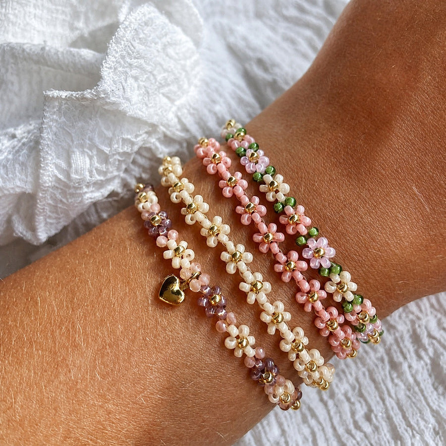 Pulseira Coração e Flor