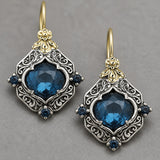 Brincos Pendentes Cristal Azul