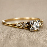 Anel Cristal Brilhante Dourado