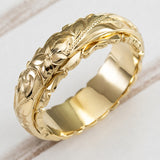 Anel Flor Dourado Antigo