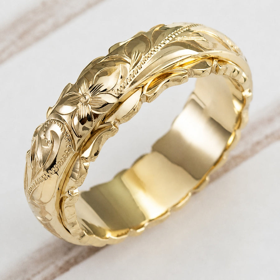 Anel Flor Dourado Antigo