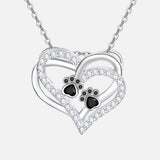 Collier cœur patte de chien avec zircone