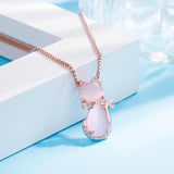 Collier pour chat adorable en pierre rose avec zircon
