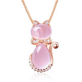 Collier pour chat adorable en pierre rose avec zircon