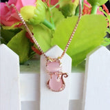 Collier pour chat adorable en pierre rose avec zircon