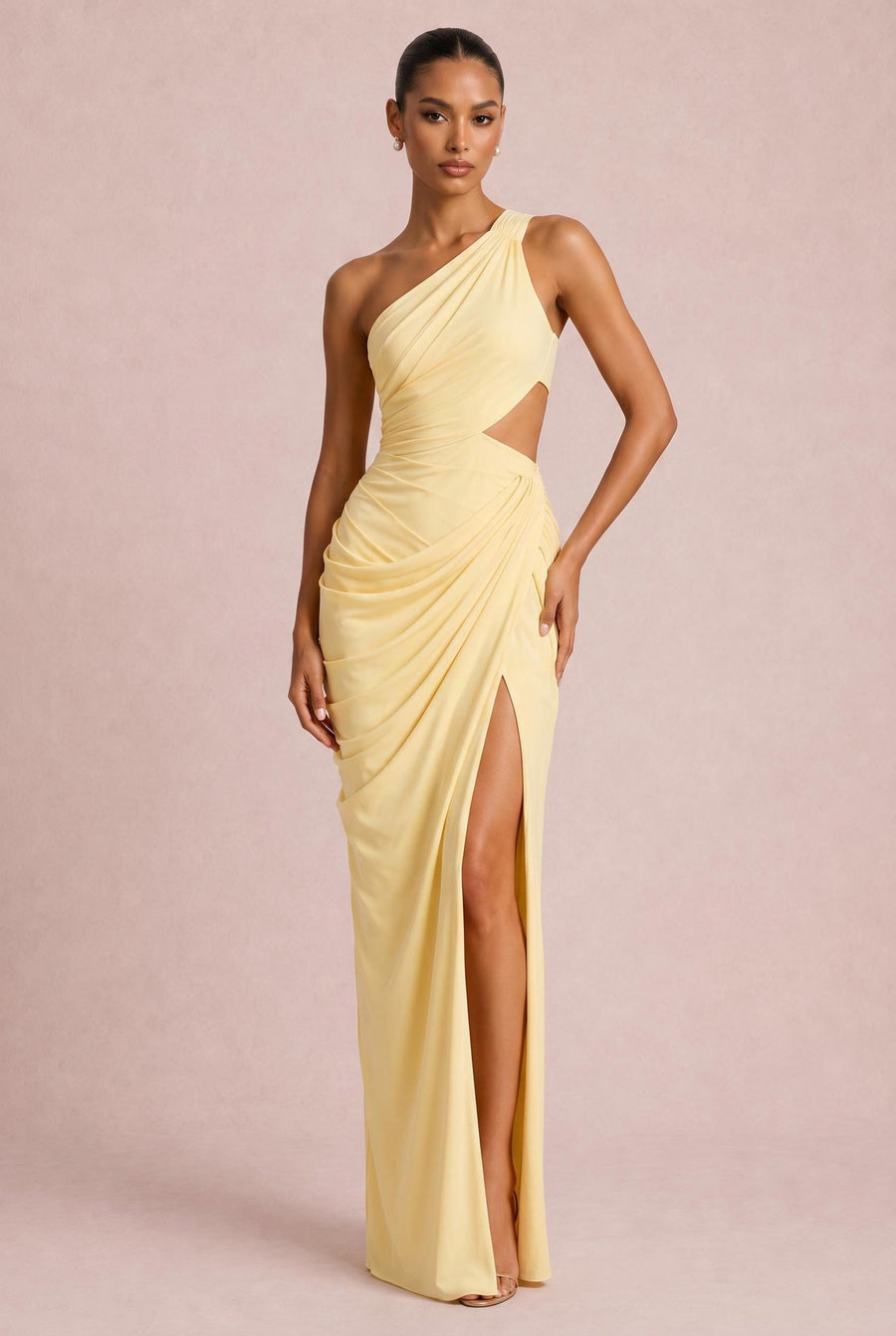 Rosa | Vestido de dama de honor tubinho em jersey franzido