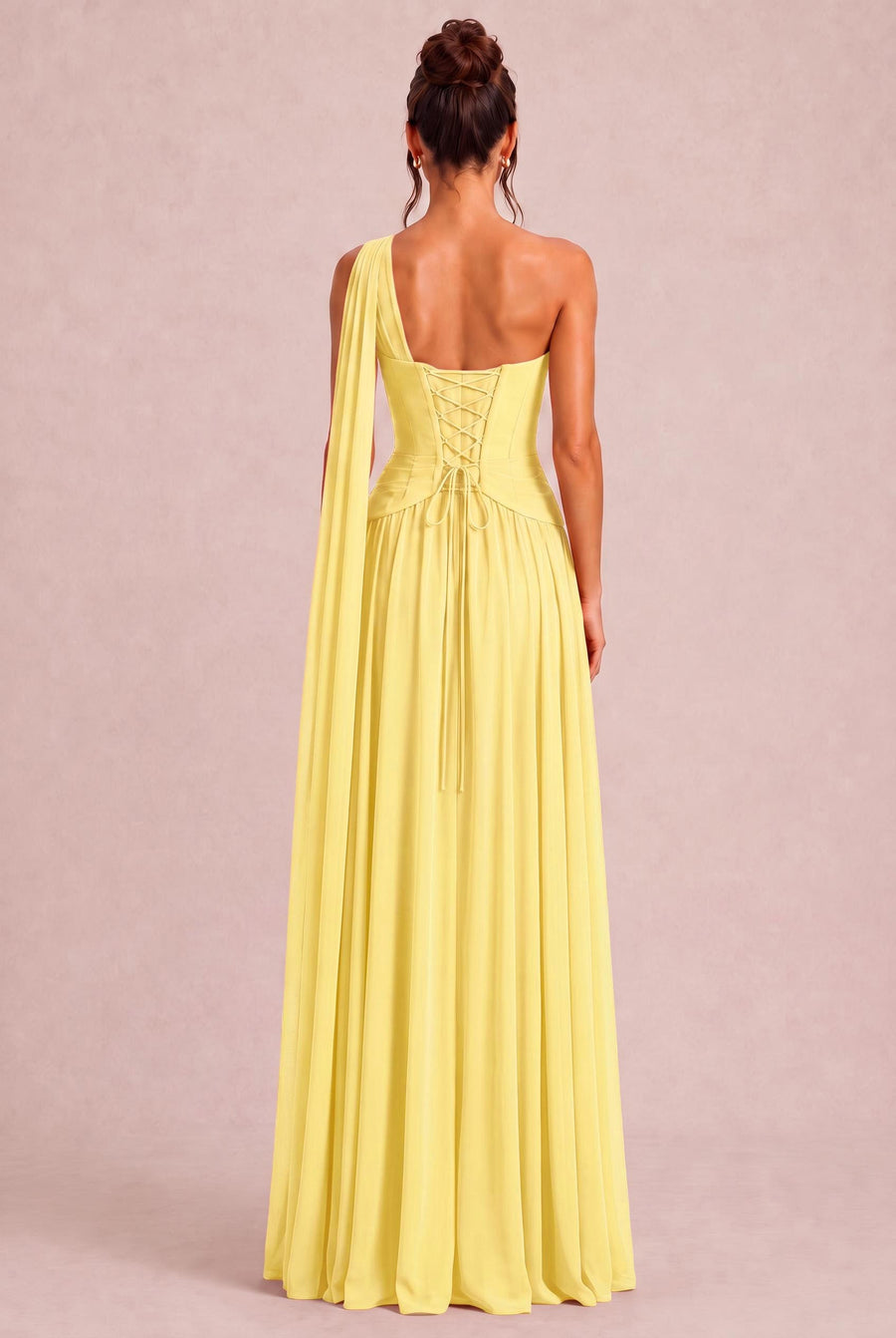 Rosana Narciso | Vestido de dama de honor evasê em chiffon com detalhe drapeado