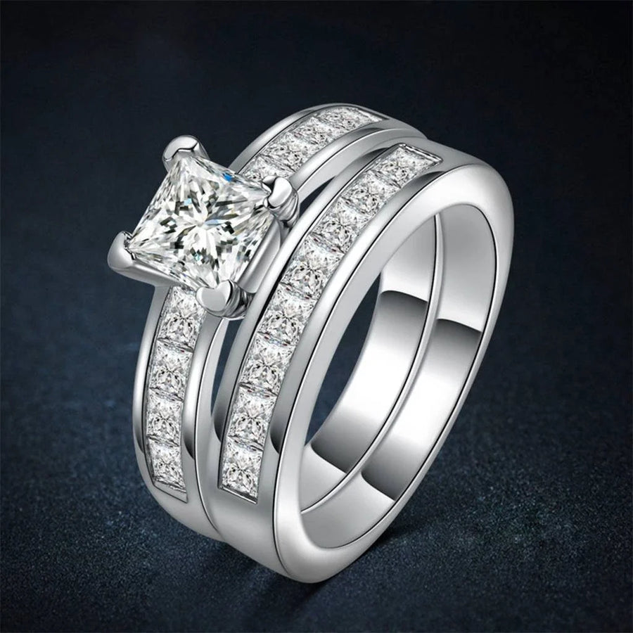 Anel Cristal Vintage Prateado