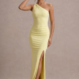 Susana | Vestido comprido justo em jersey com franzidos