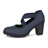 Sapatos Salerita com Tiras Cruzadas e Plataforma