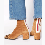 Celestina | Botins Bicolores Caqui