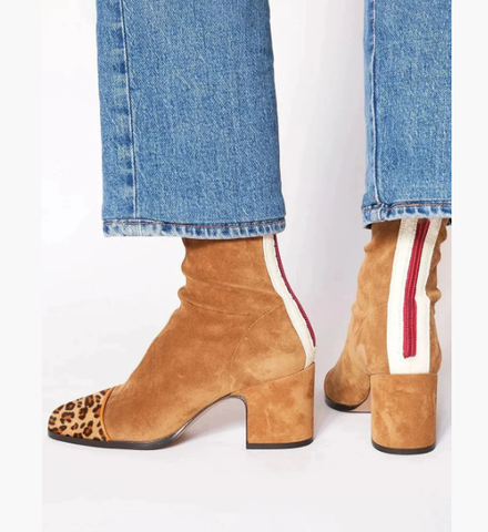 Celestina | Botins Bicolores Caqui