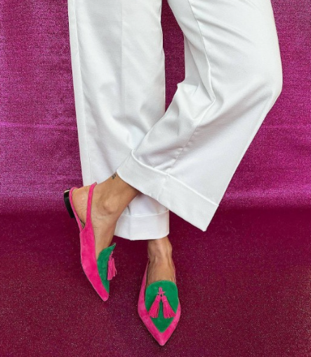 Helena | Slingbacks Fúcsia e Verde