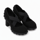 📢📢50%Rabatt!!!🎉✨Mary-Jane-Schuhe für Damen mit runder Spitze, überkreuzten Riemen, Blockabsatz, Plateau und Cut-Out-Ausschnitten, hochhackig