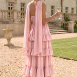 Sónia | Vestido de dama de honor chiffon evasê fita