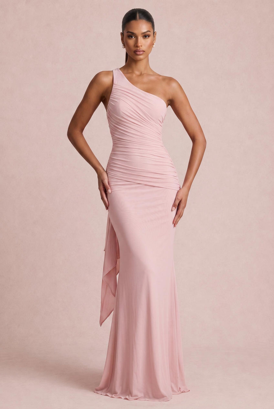 Telma | Vestido de dama de honor tubinho em jersey com detalhe drapeado