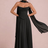 Tatiana Preto | Vestido de dama de honor de duas peças em chiffon com corset e detalhe drapeado
