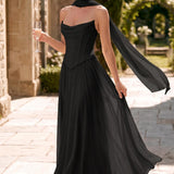 Tatiana Preto | Vestido de dama de honor de duas peças em chiffon com corset e detalhe drapeado