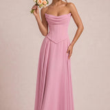 Tatiana Narciso | Vestido de dama de honor de duas peças em chiffon com corset e detalhe drapeado
