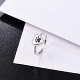 Bague Urne Patte et Cœur – Bijou Funéraire pour Animal de Compagnie