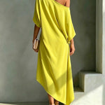 Sabina | Vestido Midi com Decote Quadrado