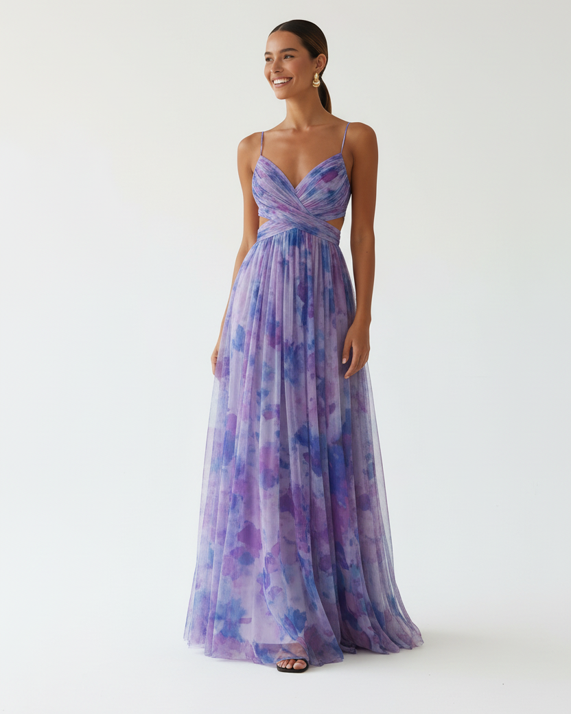 Vestido Roxo/Azul