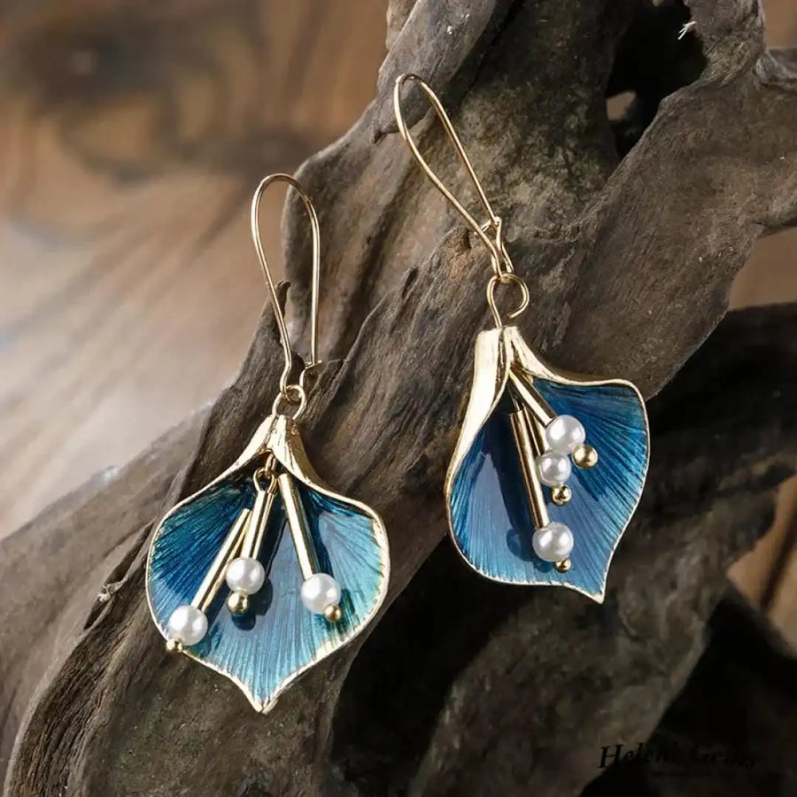 Brincos Lótus Azul Prateados
