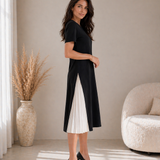 Leila | Vestido Midi com Painel Entrelaçado